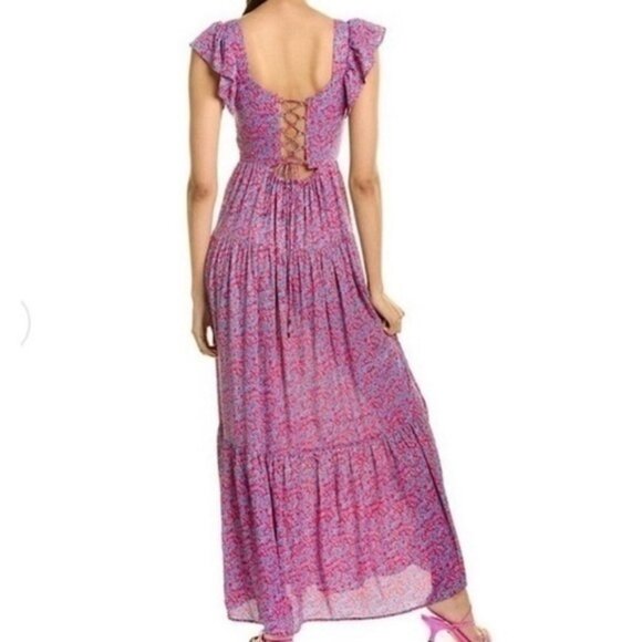 Sabina Musayev x REVOLVE Truly Metallic Maxi Dress pink blue silver NWT - Picture 6 of 6
